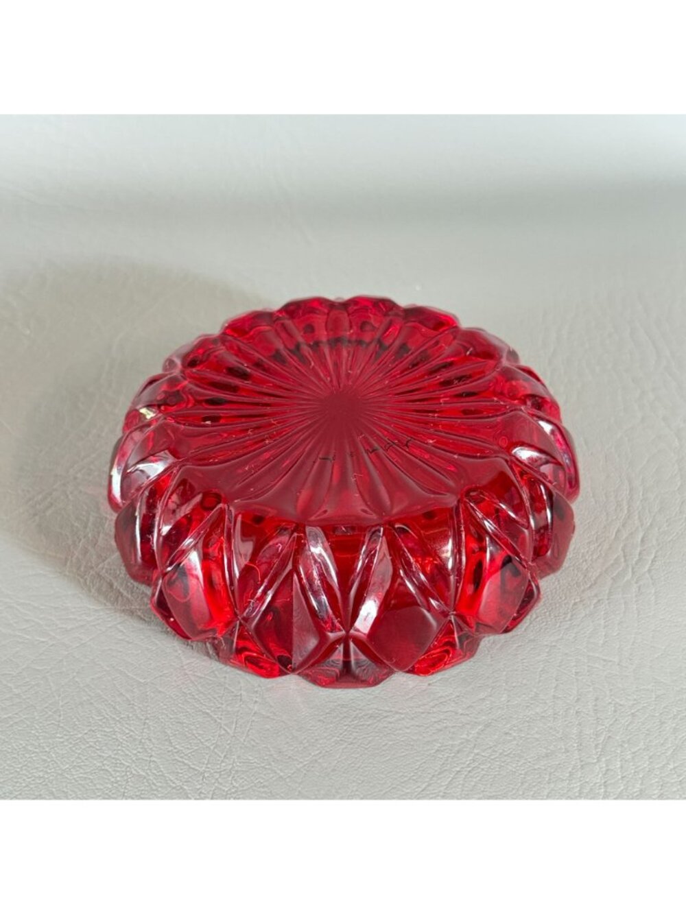 Vintage Shannon Crystal Ruby Red Hershey Kiss Lidded Candy Dish Godinger 5.5" - Picture 12 of 14